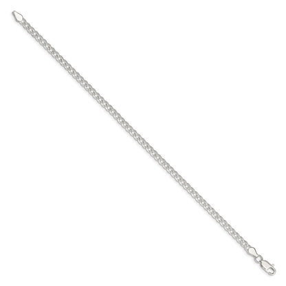 7 Inch Sterling Silver 3.8mm Pav Curb Chain Bracelet