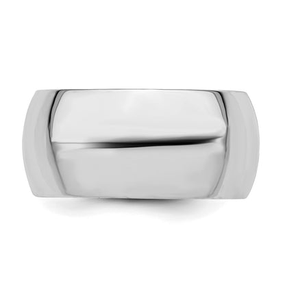 Sterling Silver Rhodium-Plated 10mm Comfort Fit Band