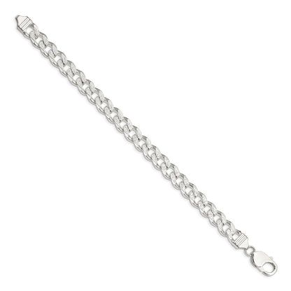 9 Inch Sterling Silver 9.3mm Pav Curb Chain Bracelet
