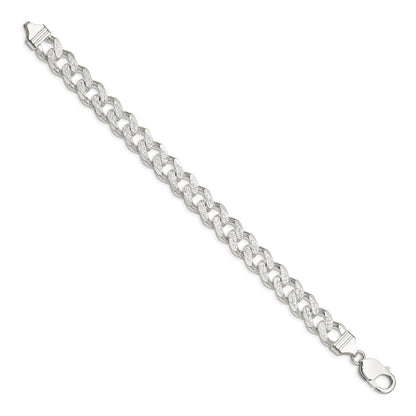 8 Inch Sterling Silver 11.0mm Pav Curb Chain Bracelet