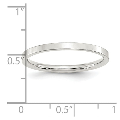 Sterling Silver 2mm Comfort Fit Flat Size 13.5 Band