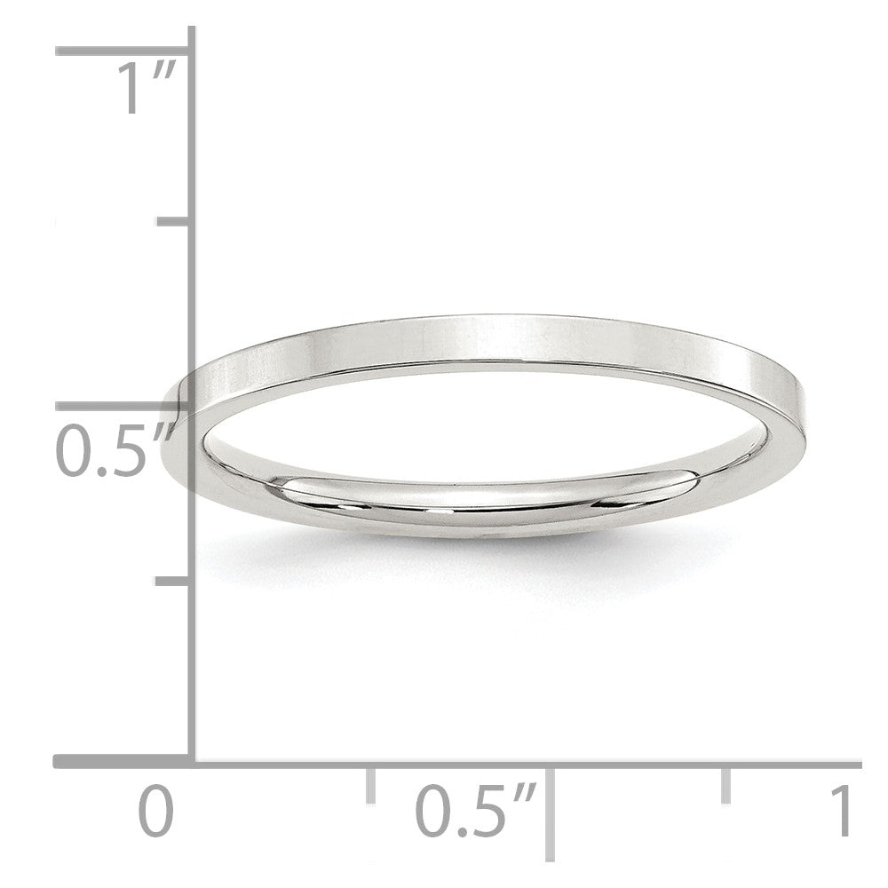Sterling Silver 2mm Comfort Fit Flat Size 5 Band