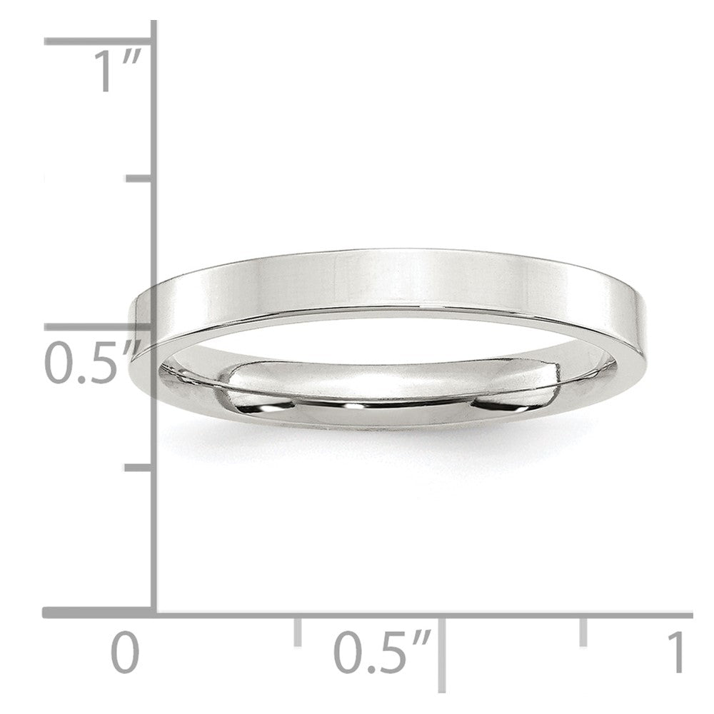 Sterling Silver 3mm Comfort Fit Flat Size 13 Band