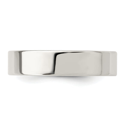 Sterling Silver 5mm Comfort Fit Flat Size 7 Band
