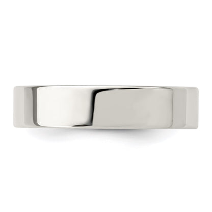 Sterling Silver 5mm Comfort Fit Flat Size 10.5 Band