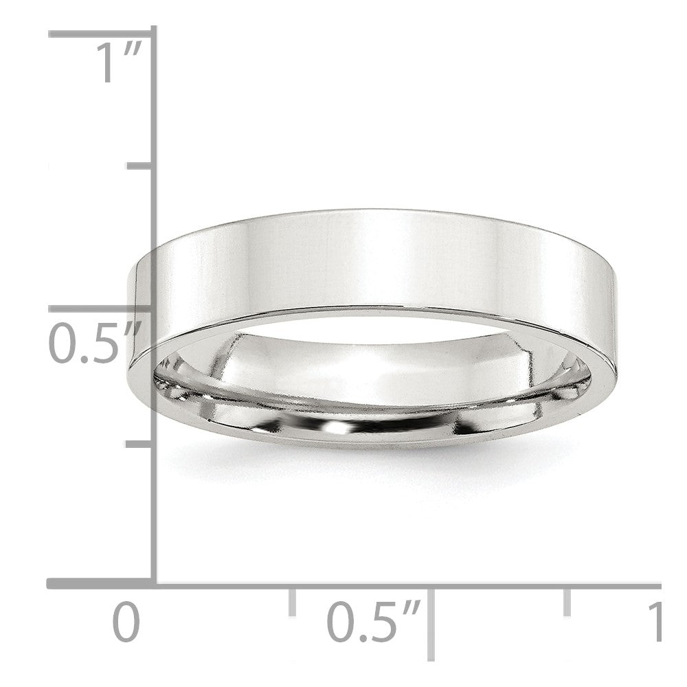Sterling Silver 5mm Comfort Fit Flat Size 13 Band