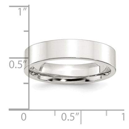 Sterling Silver 5mm Comfort Fit Flat Size 13 Band