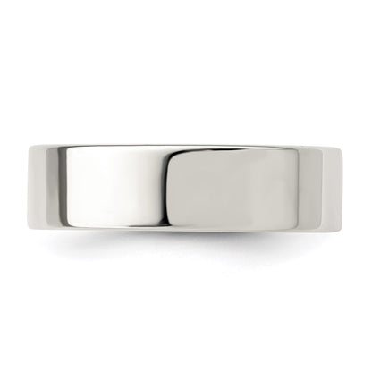 Sterling Silver 6mm Comfort Fit Flat Size 7.5 Band