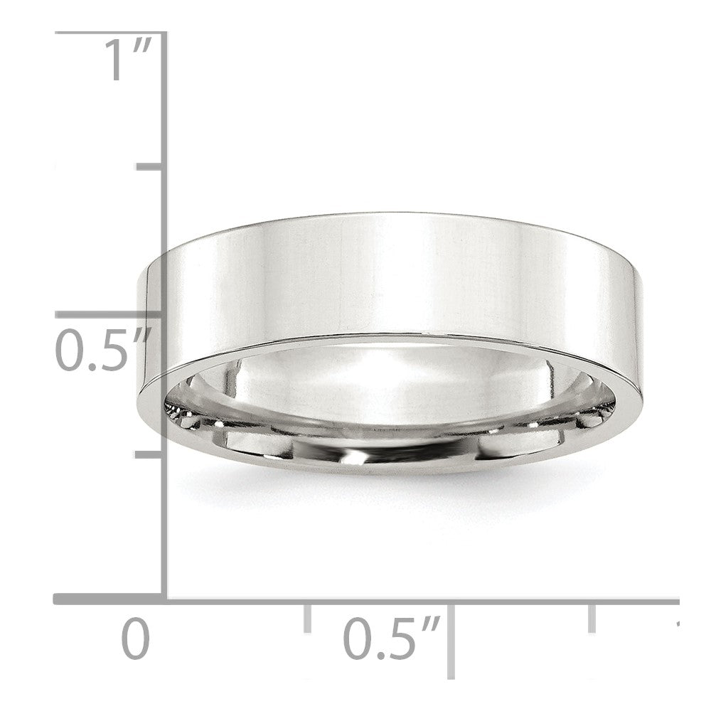 Sterling Silver 6mm Comfort Fit Flat Size 6.5 Band