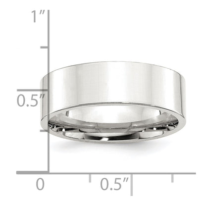 Sterling Silver 7mm Comfort Fit Flat Size 10 Band