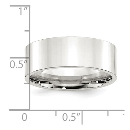 Sterling Silver 8mm Comfort Fit Flat Size 5 Band