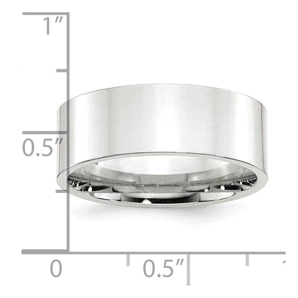 Sterling Silver 8mm Comfort Fit Flat Size 8.5 Band