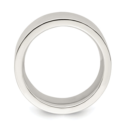 Sterling Silver 9mm Comfort Fit Flat Size 7.5 Band