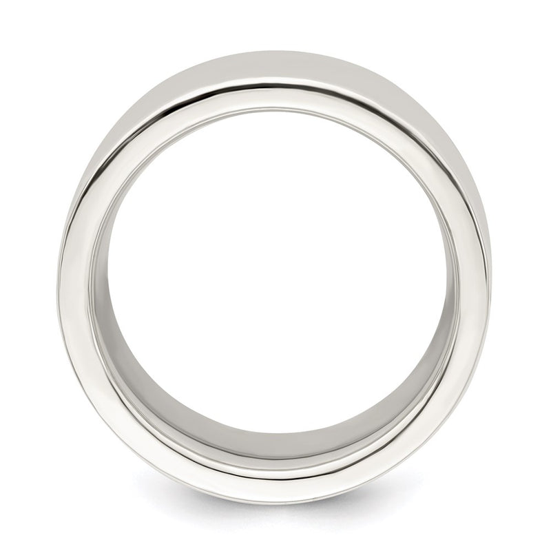 Sterling Silver 10mm Comfort Fit Flat Size 11 Band