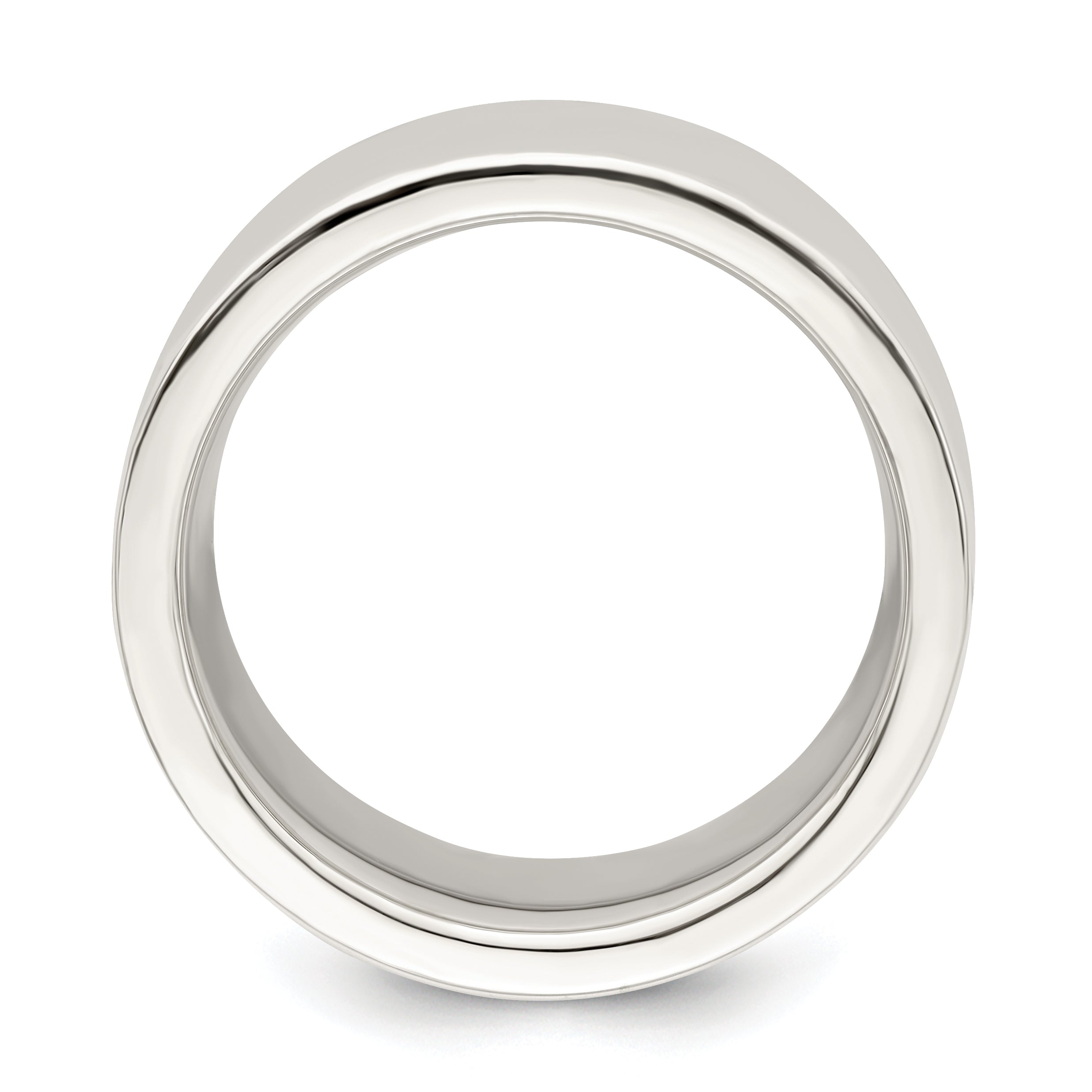 Sterling Silver 10mm Comfort Fit Flat Size 6 Band