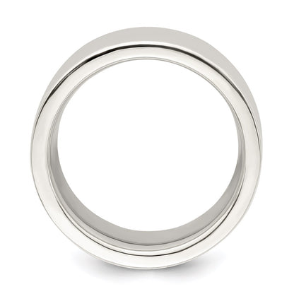 Sterling Silver 10mm Comfort Fit Flat Size 6 Band