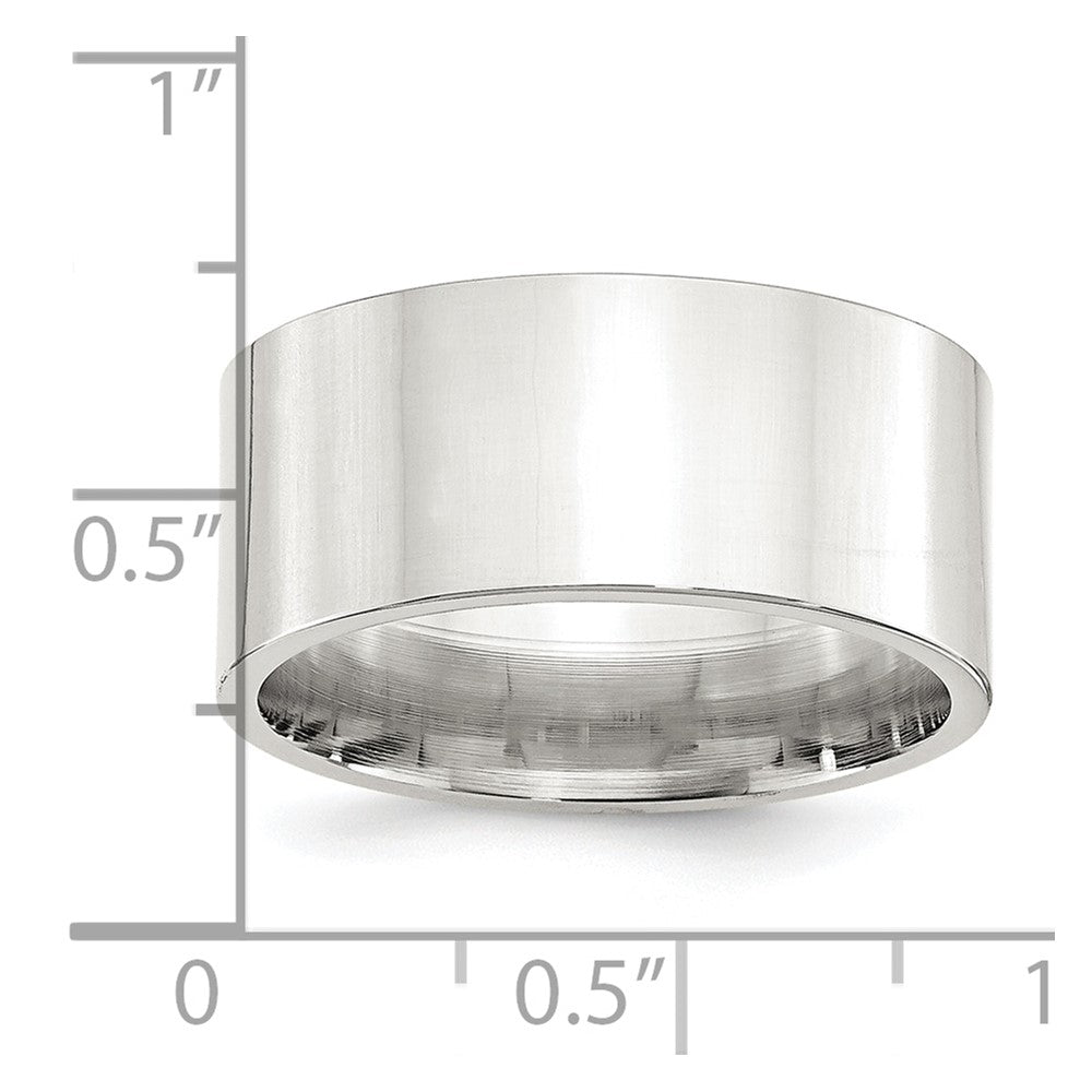 Sterling Silver 10mm Comfort Fit Flat Size 11.5 Band