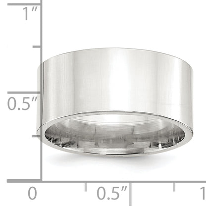 Sterling Silver 10mm Comfort Fit Flat Size 8.5 Band