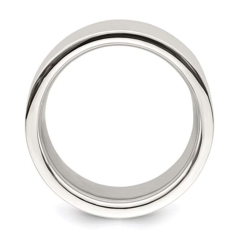 Sterling Silver 12mm Comfort Fit Flat Size 8.5 Band
