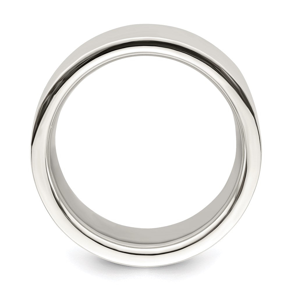 Sterling Silver 12mm Comfort Fit Flat Size 7.5 Band