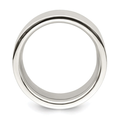 Sterling Silver 12mm Comfort Fit Flat Size 7.5 Band