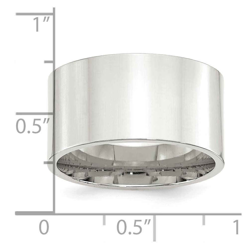Sterling Silver 12mm Comfort Fit Flat Size 10.5 Band