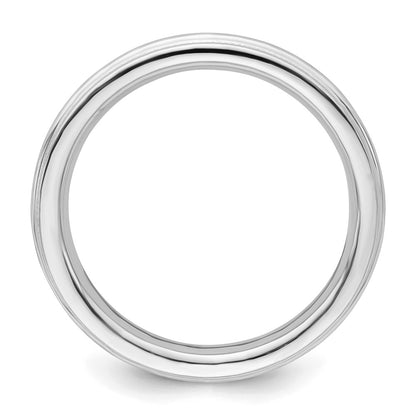 Sterling Silver Rhodium Plated 3mm Comfort Fit Milgrain Size 4.5 Band (Size 4.5 Only)