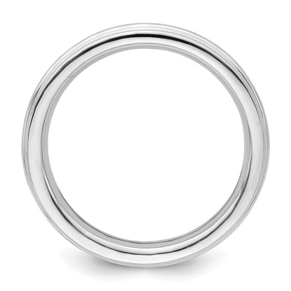 Sterling Silver Rhodium Plated 3mm Comfort Fit Milgrain Size 4.5 Band (Size 4.5 Only)