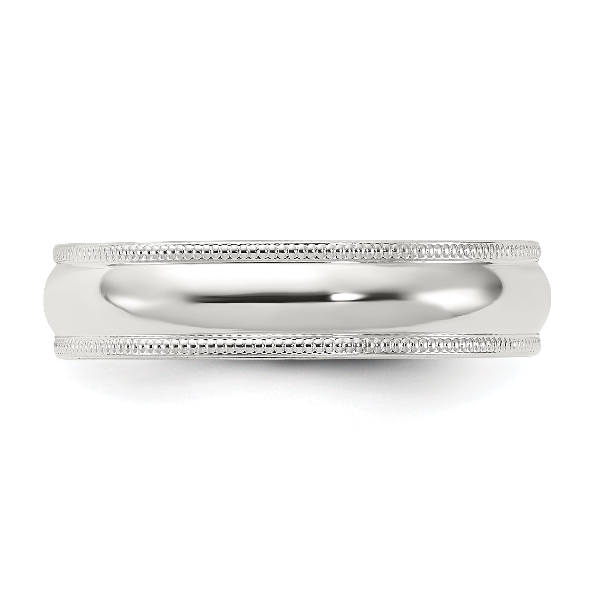 Sterling Silver 5mm Comfort Fit Half Round Milgrain Size 13.5 Band