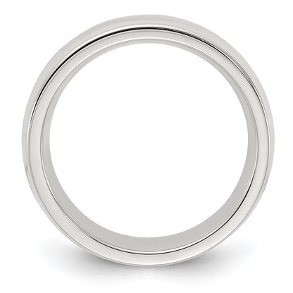 Sterling Silver 6mm Comfort Fit Half Round Milgrain Size 13 Band