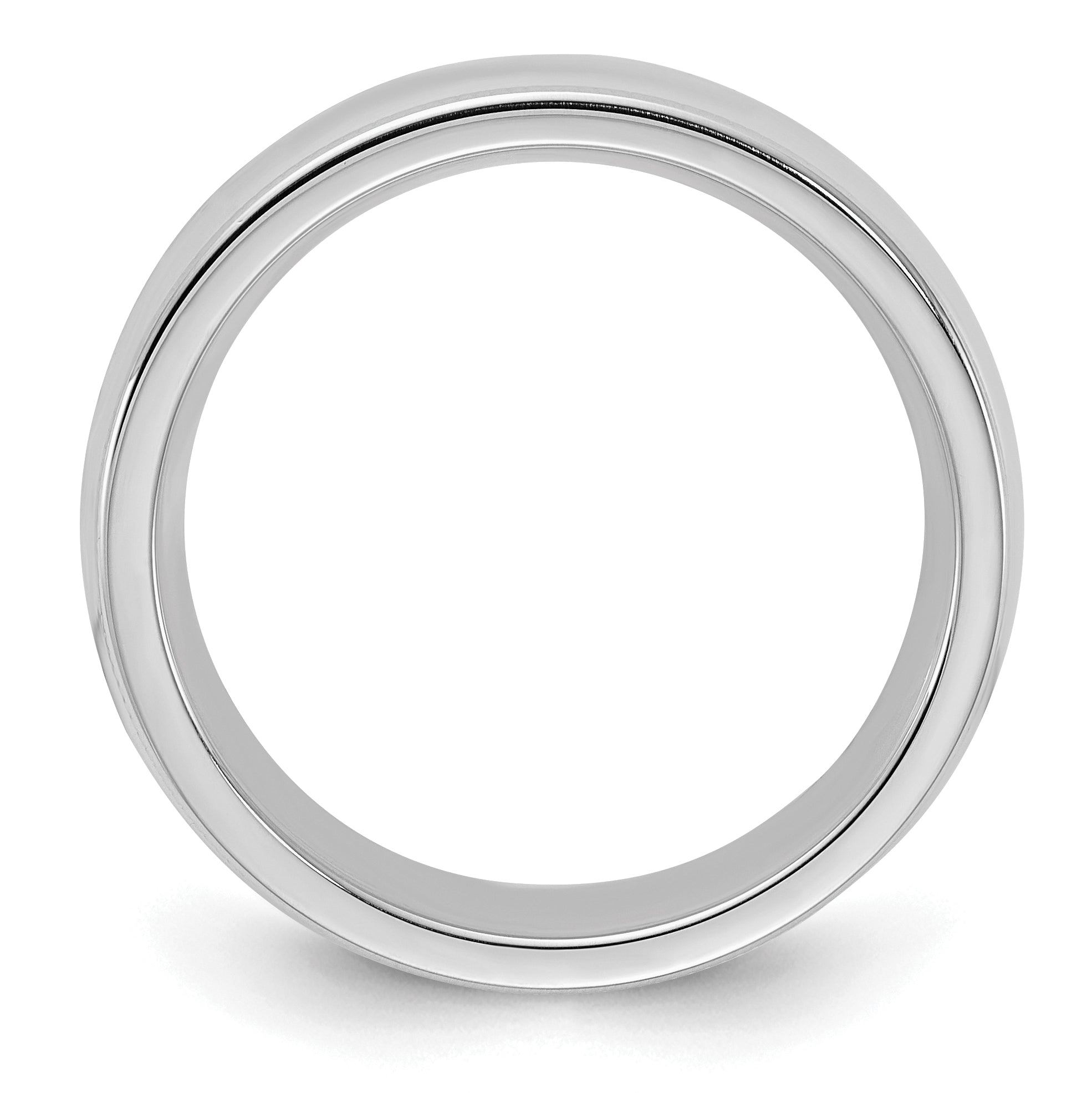 Sterling Silver Rhodium Plated 6mm Comfort Fit Milgrain Size 13.5 Band (Size 13.5 Only)
