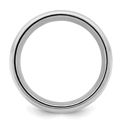 Sterling Silver Rhodium-Plated 9mm Comfort Fit Milgrain Band