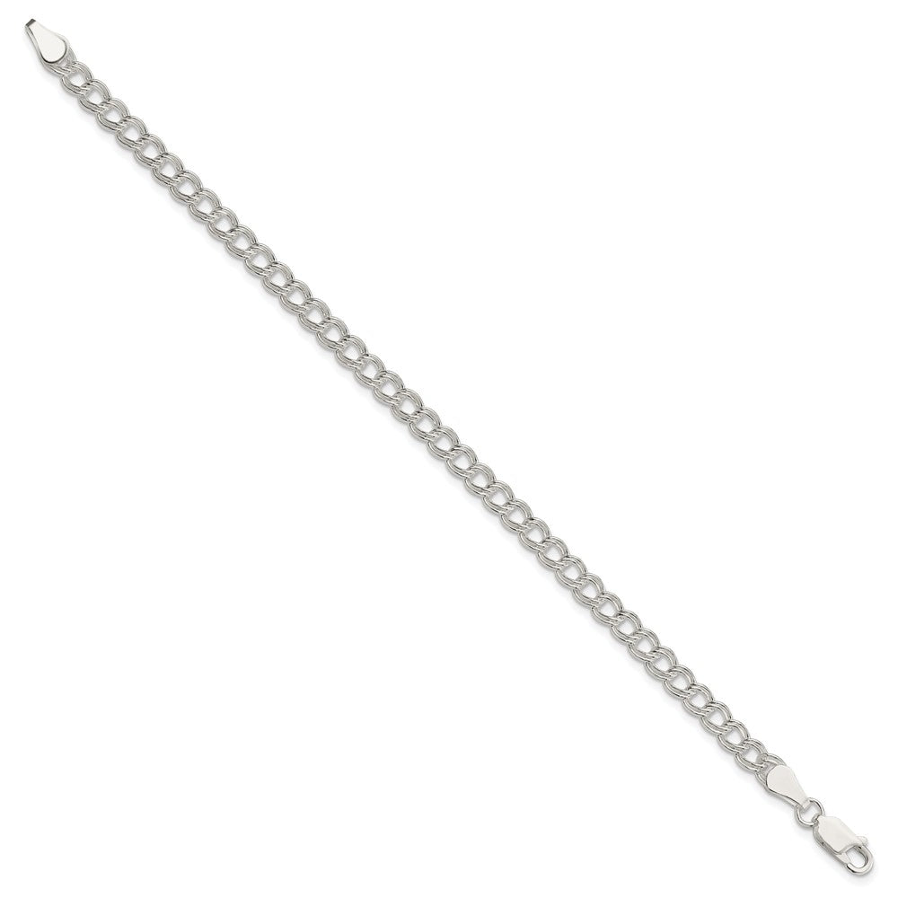 8 Inch Sterling Silver 5mm Double Link Charm Bracelet