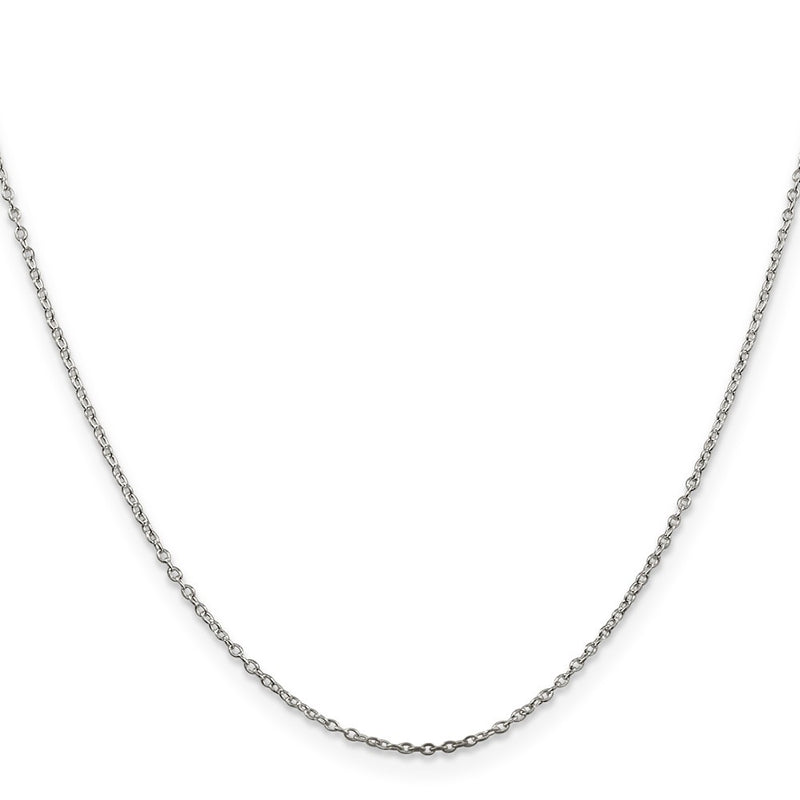 18 Inch Sterling Silver 1mm Cable Chain Necklace