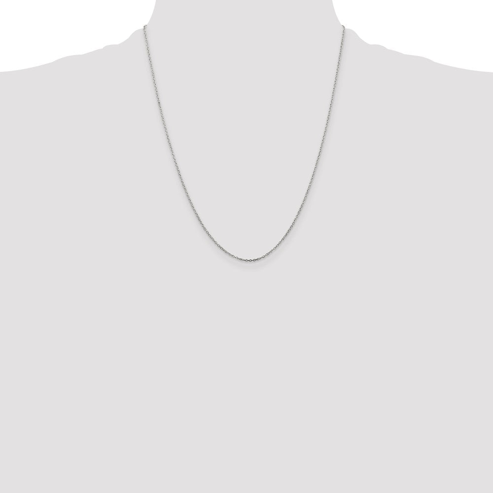 22 Inch Sterling Silver 1mm Cable Chain Necklace
