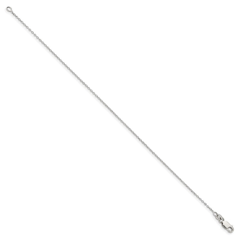 10 Inch Sterling Silver 1mm Cable Chain Anklet