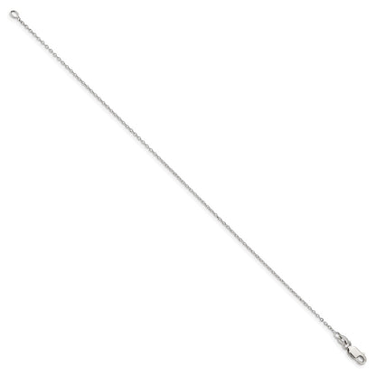 9 Inch Sterling Silver 1mm Cable Chain Anklet