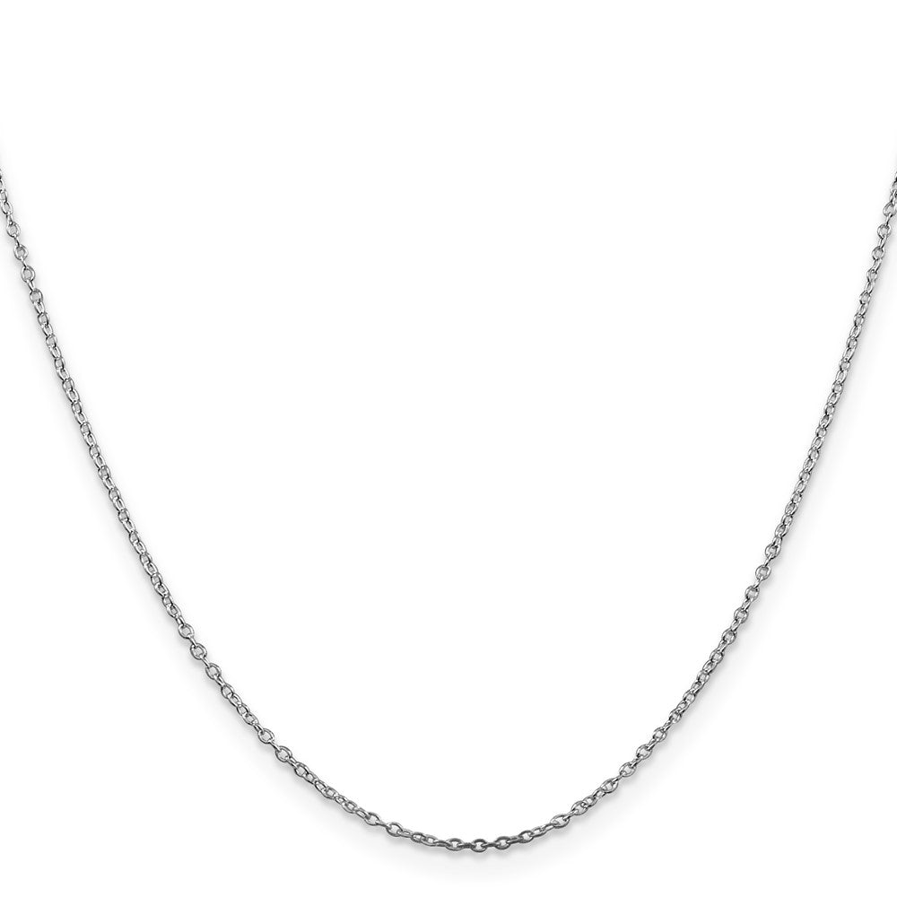 20 Inch Sterling Silver Rhodium-Plated 1mm Cable Chain Lobster