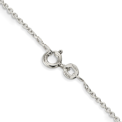 14 Inch Sterling Silver 1mm Cable Chain Necklace