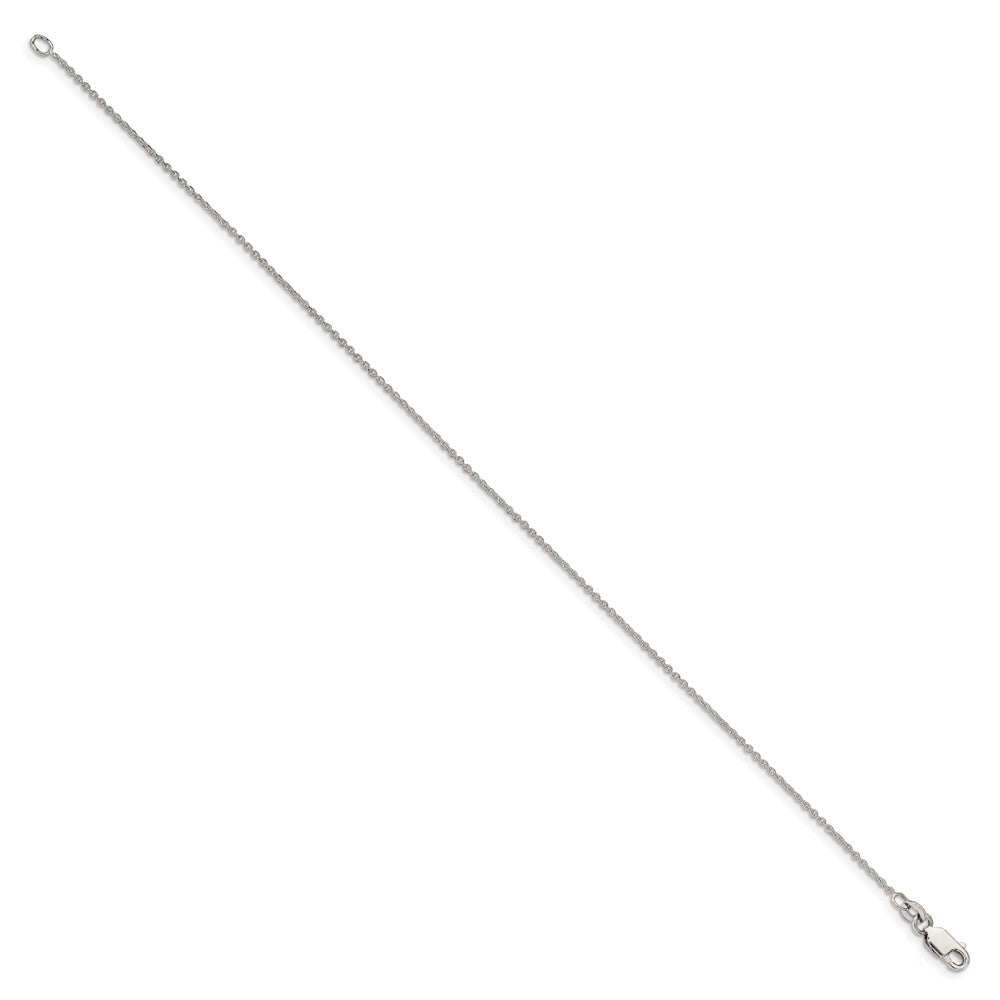 9 Inch Sterling Silver 1mm Cable Chain Anklet