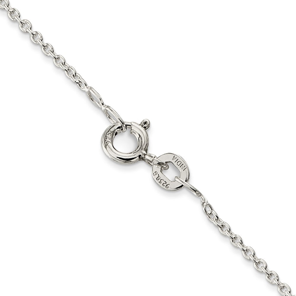 16 Inch Sterling Silver Rhodium-Plated 1mm Cable Chain Necklace