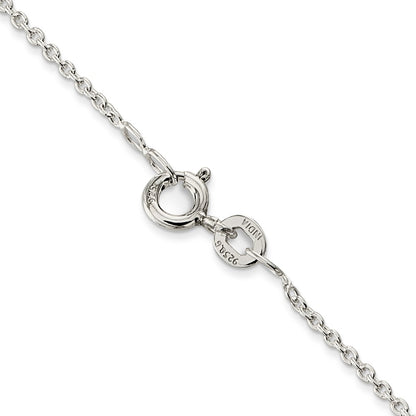 16 Inch Sterling Silver Rhodium-Plated 1mm Cable Chain Necklace