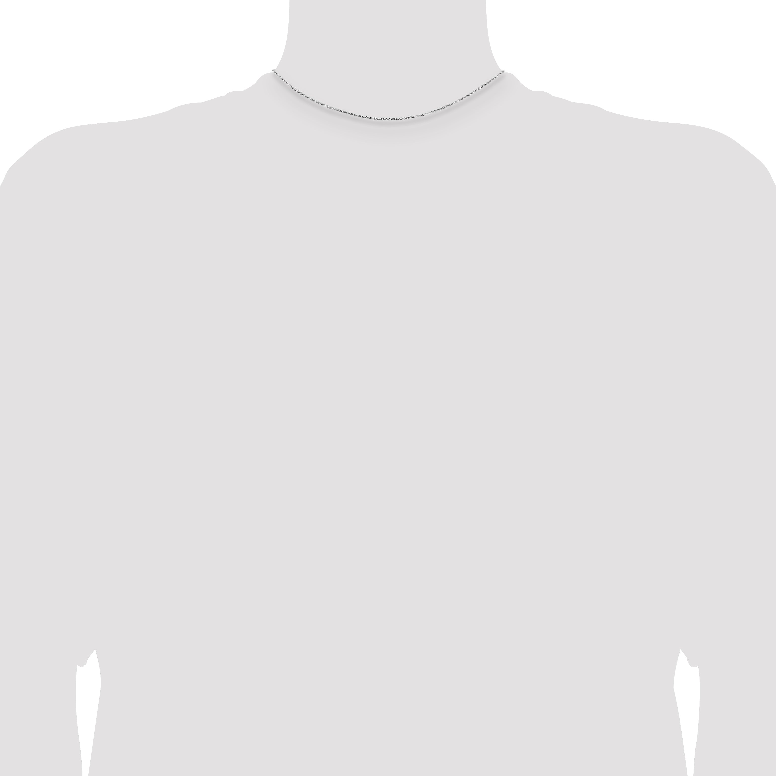14 Inch Sterling Silver Rhodium-Plated 1mm Cable Chain
