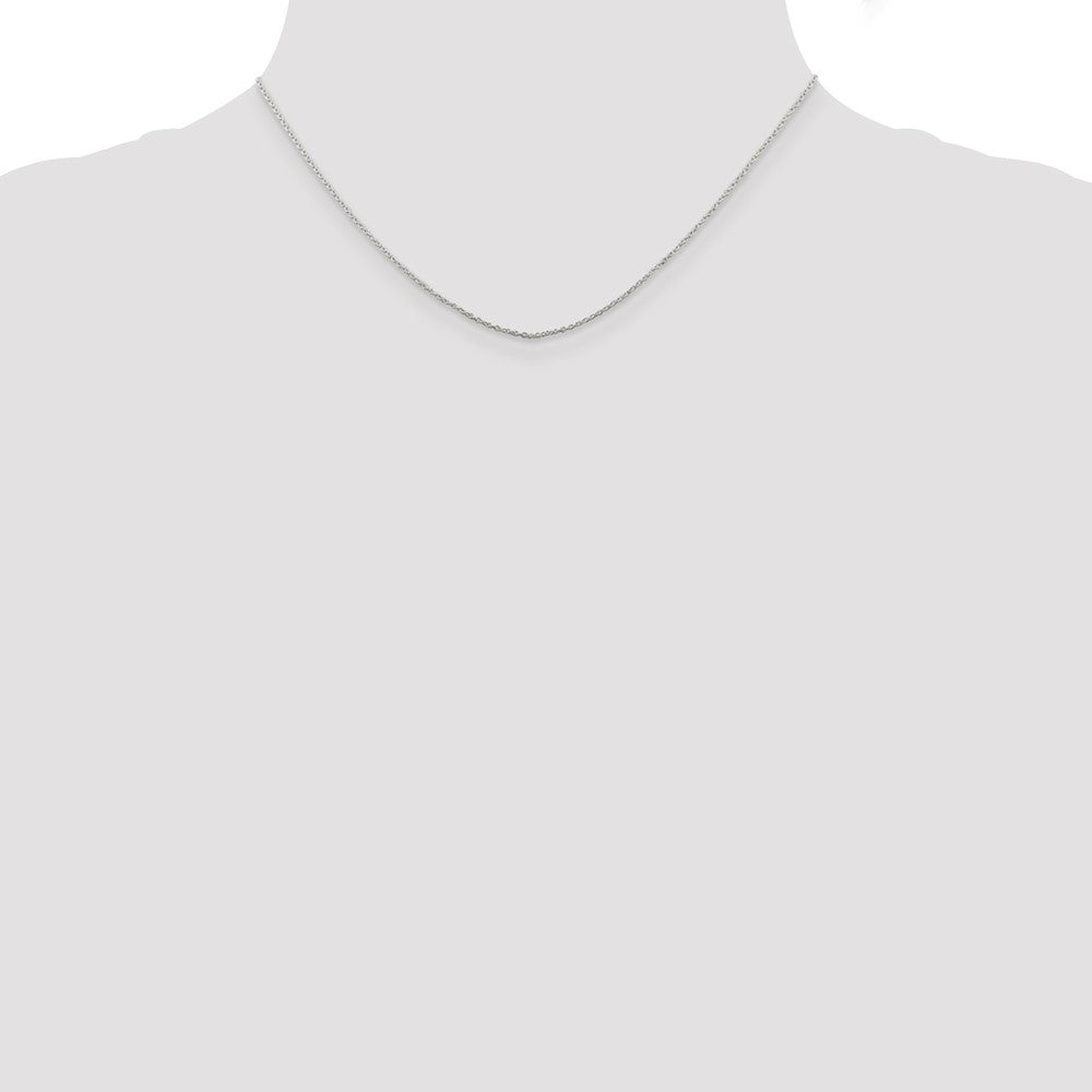 16 Inch Sterling Silver Rhodium-Plated 1mm Cable Chain Necklace