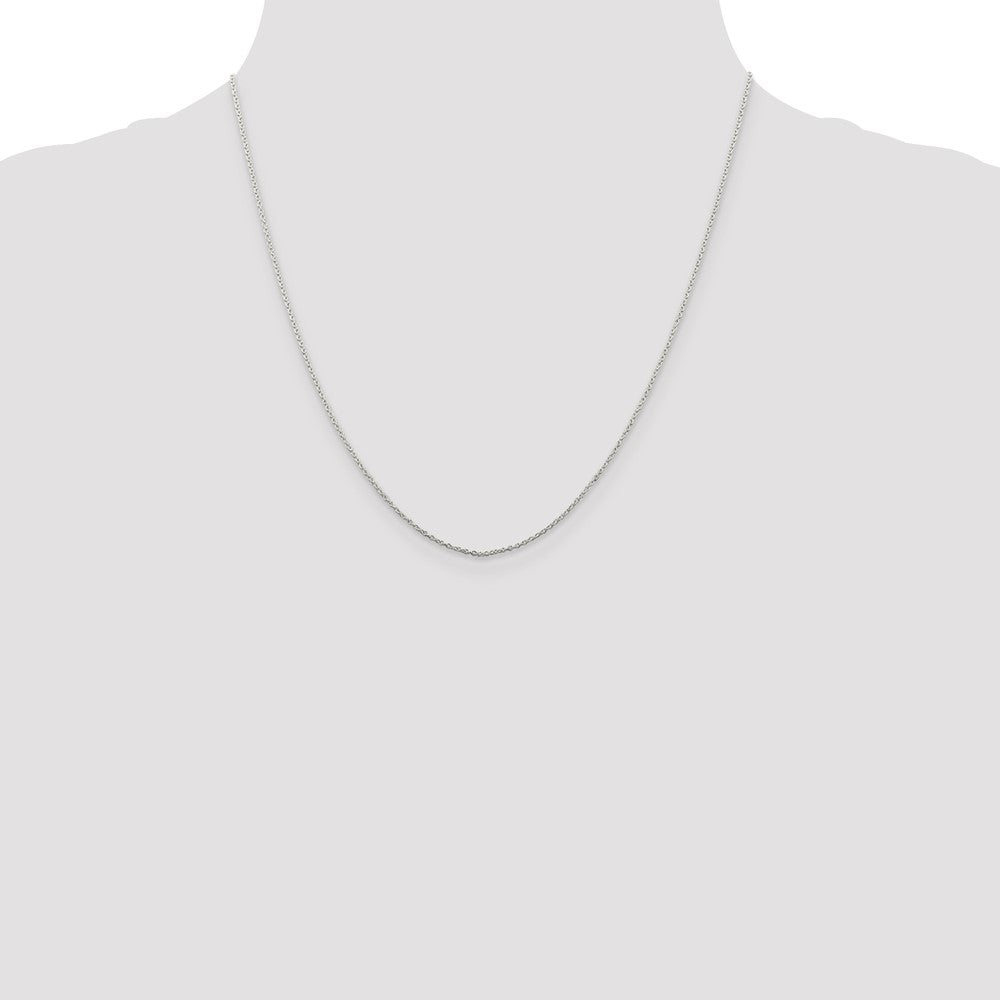 20 Inch Sterling Silver Rhodium-Plated 1mm Cable Chain Necklace