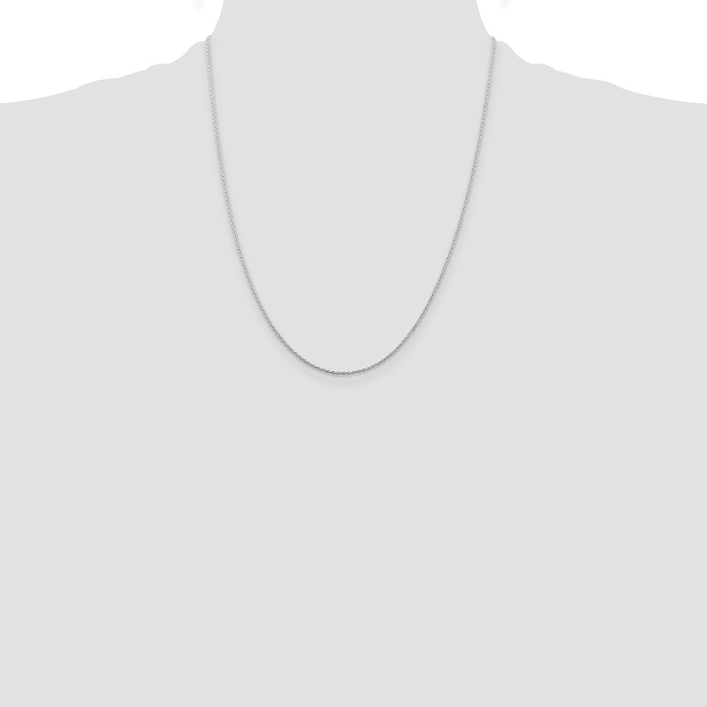 22 Inch Sterling Silver Rhodium-Plated 1mm Cable Chain Necklace