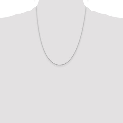 22 Inch Sterling Silver Rhodium-Plated 1mm Cable Chain Necklace