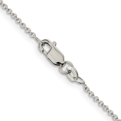 16 Inch Sterling Silver Rhodium-Plated 1.25mm Cable Chain Necklace