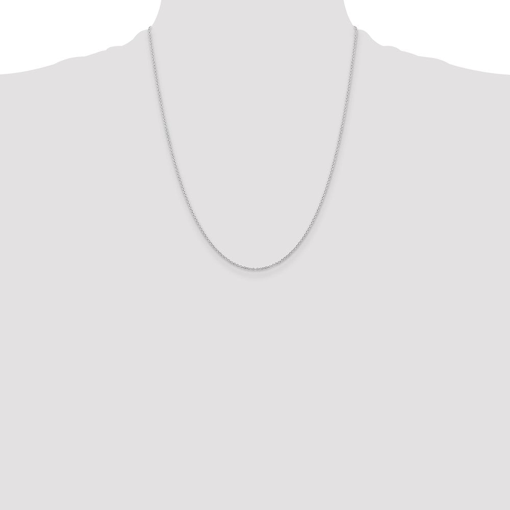 22 Inch Sterling Silver Rhodium-Plated 1.25mm Cable Chain Necklace