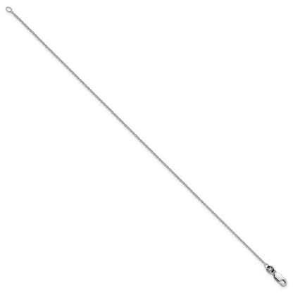9 Inch Sterling Silver Rhodium-Plated 1.25mm Cable Chain Anklet